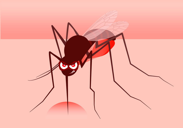 Rozzlobený komár. vektorové ilustrace. - Vektor, obrázek