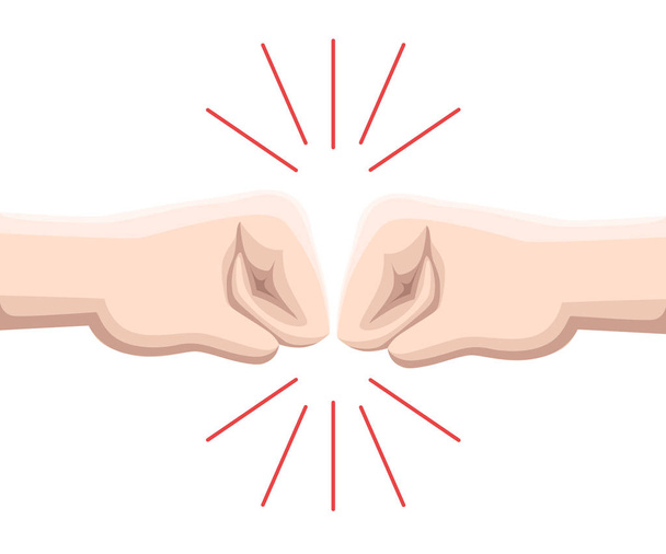 Two fists are against each other in readiness to hit. Web site page and mobile app design vector element. - Vector, Image