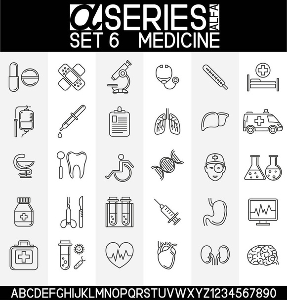 Reihe von Medizin-Symbolen - Vektor, Bild