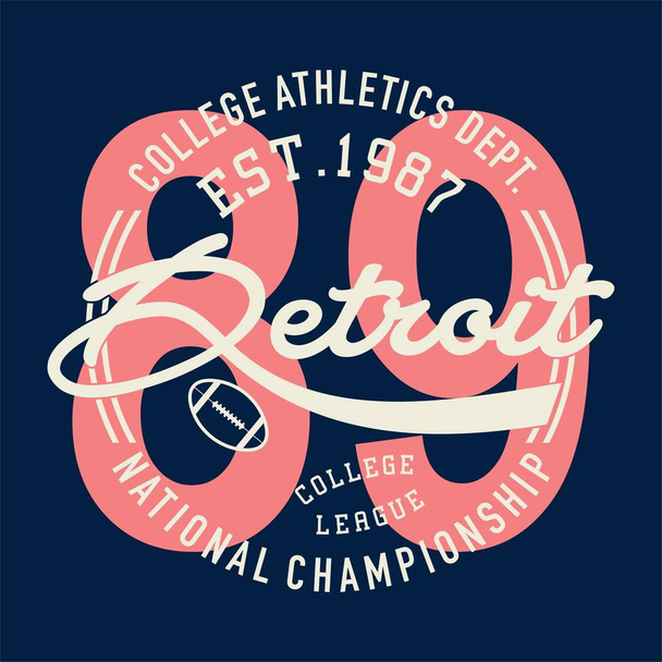 graphic college athletic detroit - Vector, Image