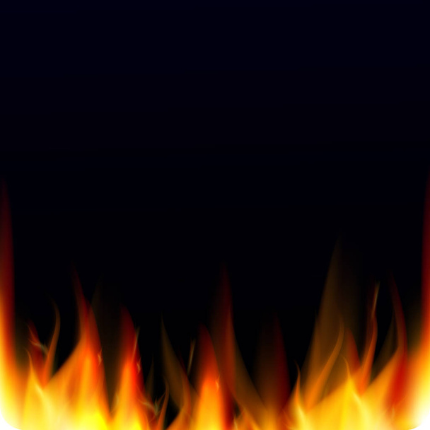 Abstract vector background with realistic fire flames effect. Hell background - Vector, Image