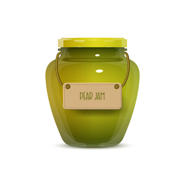 Glass Jam Jar on White Background - Vector, Image
