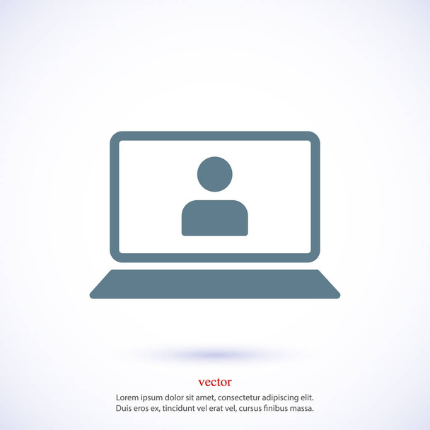 Vector de icono de ordenador portátil - Vector, Imagen