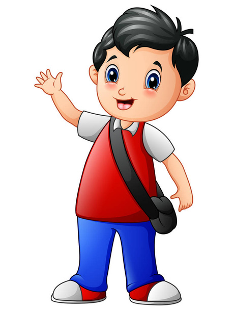 Un simpatico ragazzo della scuola cartone animato andare a scuola
 - Vettoriali, immagini
