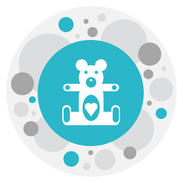 Illustration vectorielle du symbole enfant sur l'icône ours en peluche. Élément animal isolé en peluche de qualité supérieure dans un style plat à la mode
. - Vecteur, image