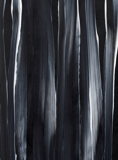 Černá a bílá abstraktní ručně malované plátno pozadí, textury. texturou pozadí - Fotografie, Obrázek