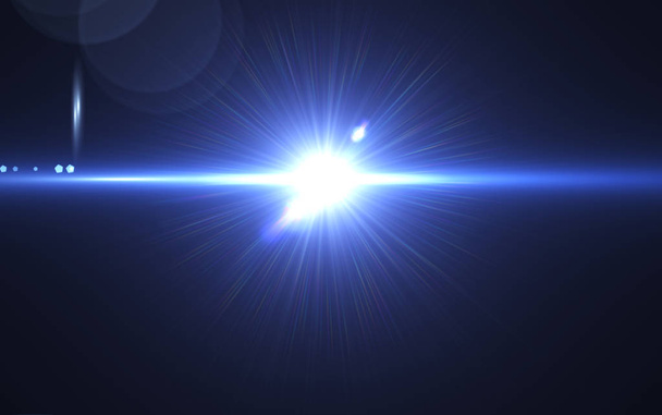 現実的なレンズ フレア星ライトと背景がある上の輝きの要素 - 写真・画像