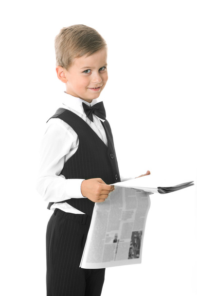 Boy holding a newspaper - Фото, зображення