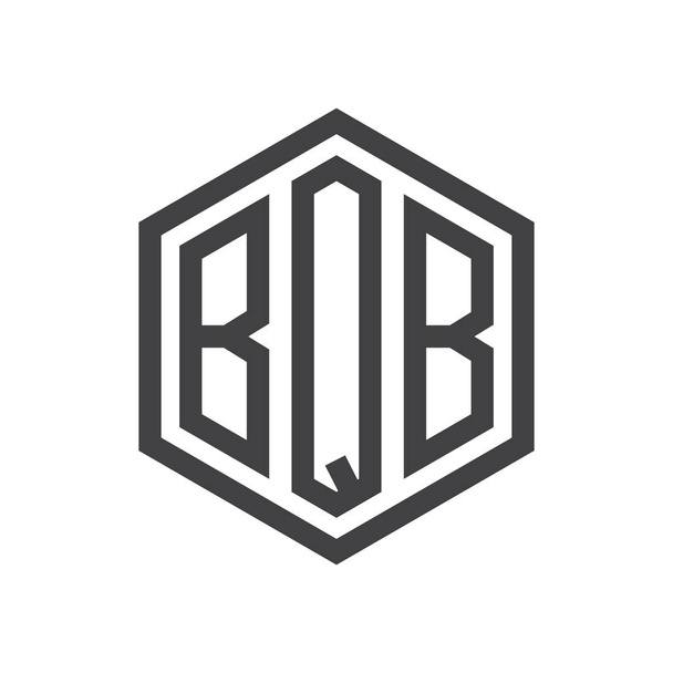iniciais de três letras hexágono logotipo preto
 - Vetor, Imagem