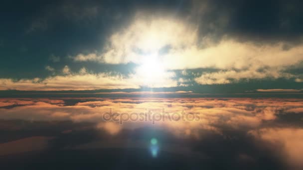 volar en nubes del atardecer por encima de 4k
 - Metraje, vídeo