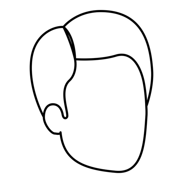Силуэт эскиза человека без лица с разделённой прической
 - Вектор,изображение