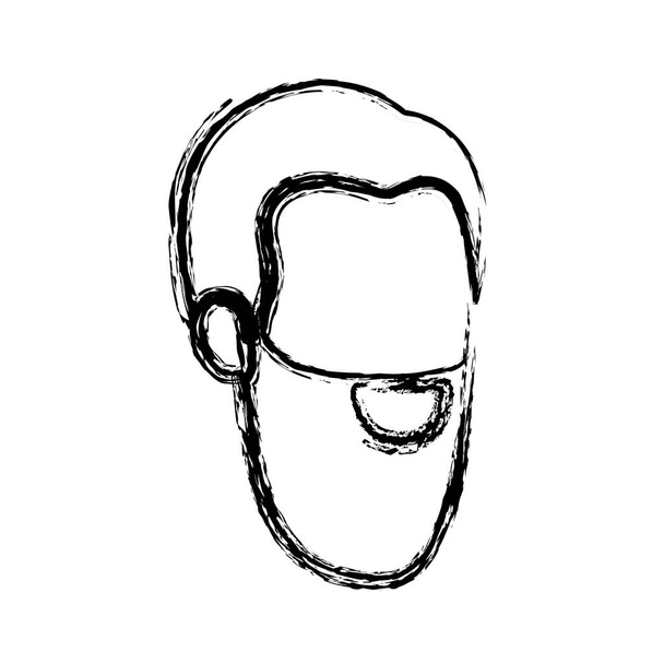 長いひげと顔のない男のぼやけたシルエット - ベクター画像