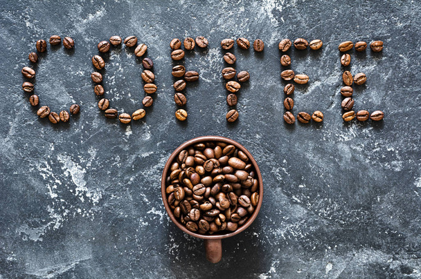 Coffee beans on stone background - Foto, immagini