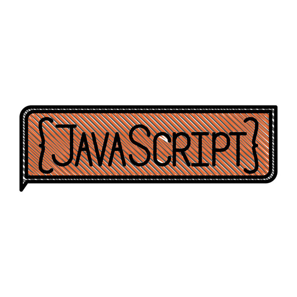 barevné tužky silueta obdélník textu Java script - Vektor, obrázek