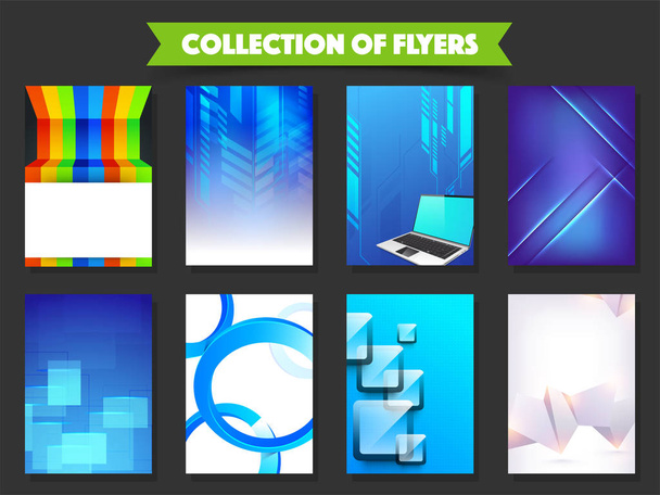 Collection of eight flyers for Business concept. - Vector, Imagen