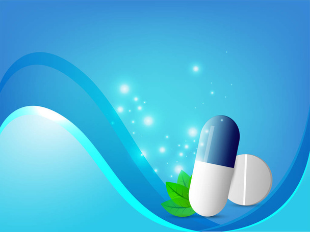 Abstract medical background with capsule and tablet. - Vector, imagen