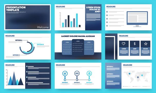 Business presentation templates, brochure, leaflet design. - Vector, Image