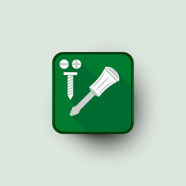 Screw and screwdriver icon - Vector, Image