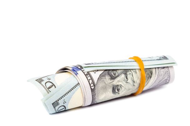 Χρήματα δολάρια ΗΠΑ σε λευκό φόντο - Φωτογραφία, εικόνα