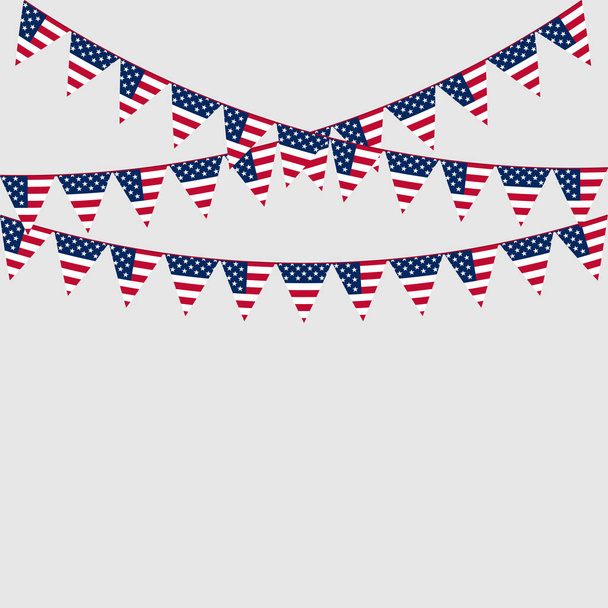 Amerika trojúhelník vlajky girlandy - Vektor, obrázek