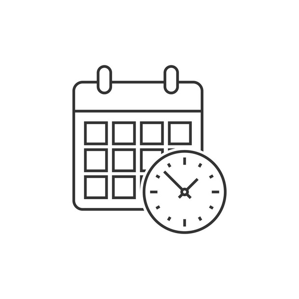 Calendar with clock - Vector, afbeelding