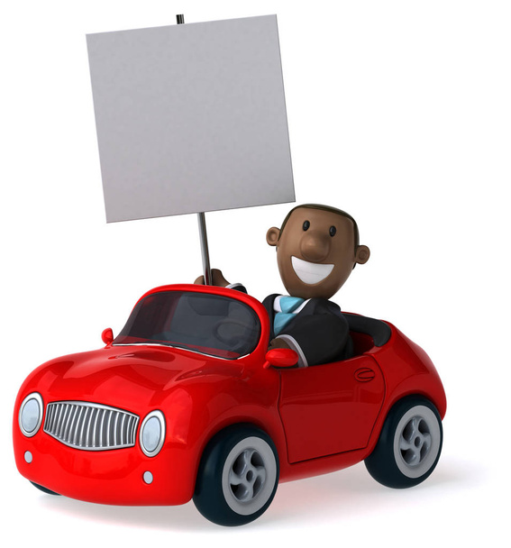 Fun business man on car  - Foto, Imagem