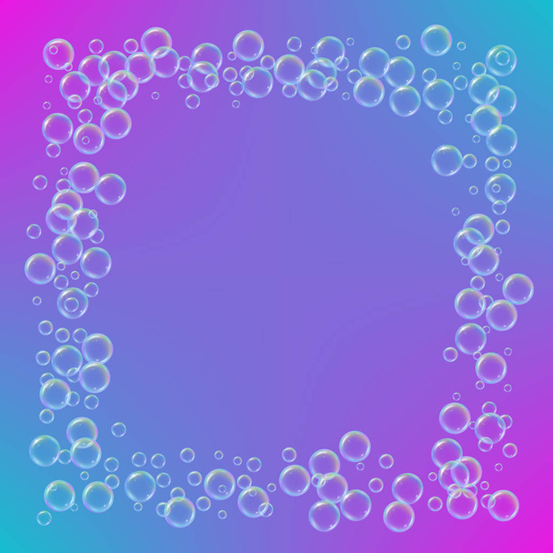 Shampoo foam with colorful realistic bubbles - Vektor, kép
