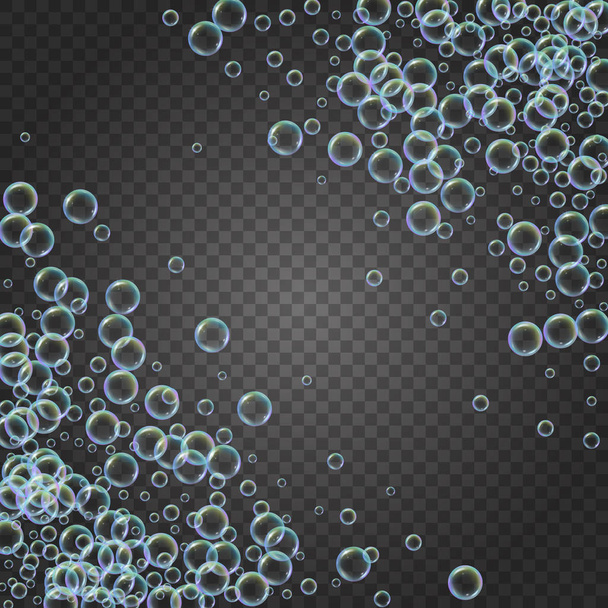 Шампунь з барвистими реалістичними бульбашками
 - Вектор, зображення