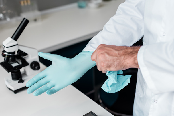 Scientist in protective glove - Photo, Image