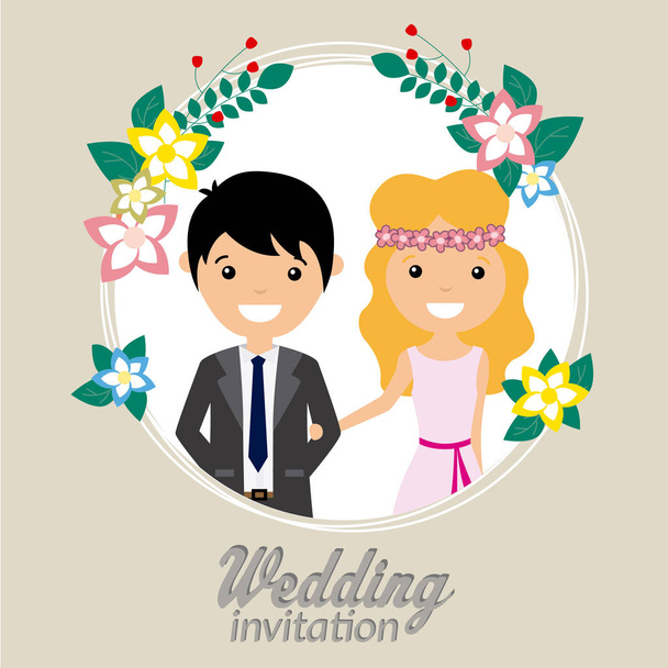 Wedding invitation card - Vector, imagen