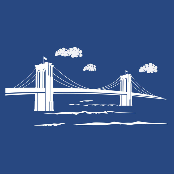 Бруклинский голубой мост
 - Вектор,изображение