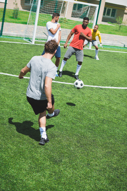 multiethnic soccer players - Fotoğraf, Görsel
