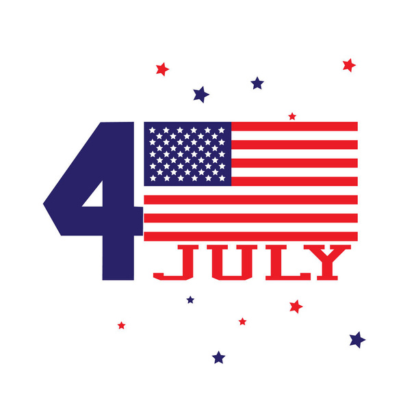 Forth of july concept. Independence day with usa flag - Vector, Image