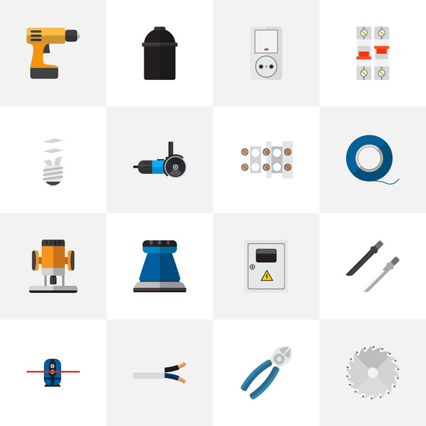 Set di 16 icone degli strumenti modificabili. Include simboli come Geodesist, Jack, Fretsaw e altro ancora. Può essere utilizzato per la progettazione web, mobile, UI e infografica
. - Vettoriali, immagini