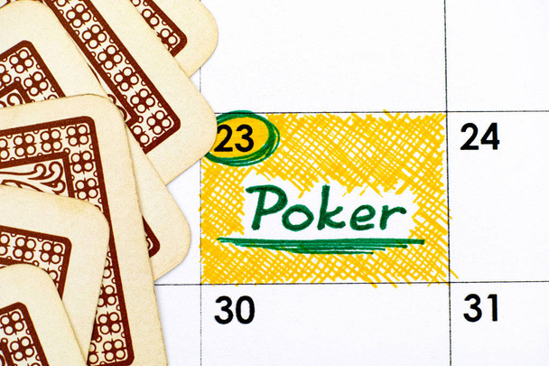 Promemoria Poker nel calendario con le carte
 - Foto, immagini