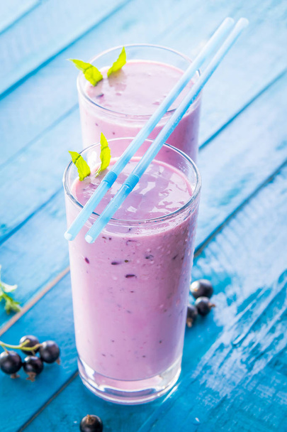 Fruity smoothie with black currant - Photo, Image