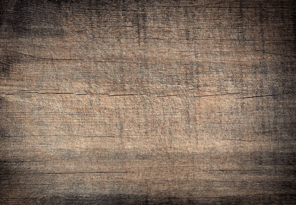 Gray grunge scratched wooden cutting, chopping board. Wood texture. - Photo, Image