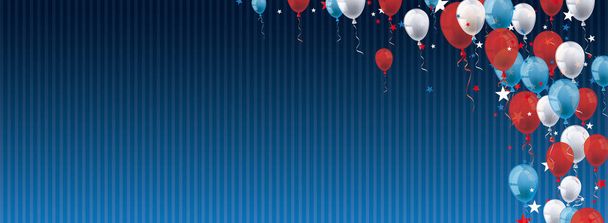 Balónky hvězdičky modrý retro záhlaví - Vektor, obrázek