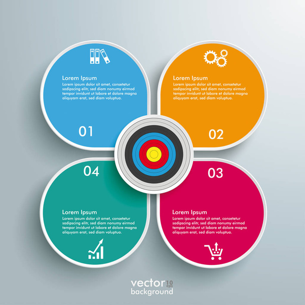 Infographic Abstract Drops Target Centre - Wektor, obraz