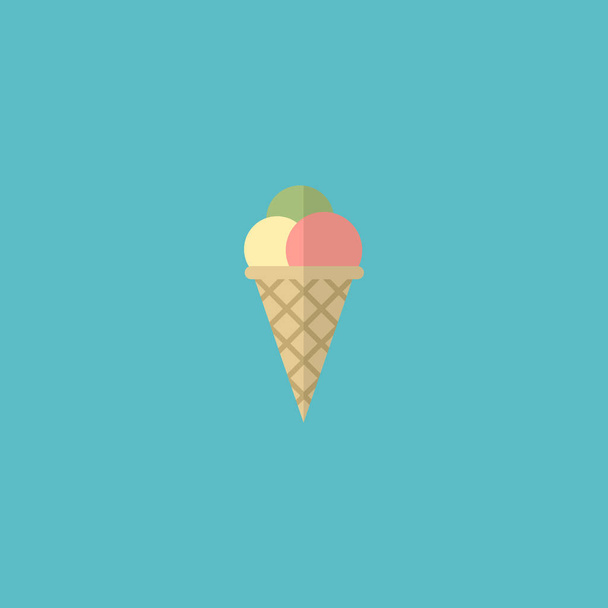 Flat Icon Ice Cream Element. Vector Illustration Of Flat Icon Sorbet Isolated On Clean Background. Can Be Used As Sorbet, Ice And Cream Symbols. - Vetor, Imagem