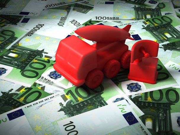 Radar y sistema de misiles en el dinero del euro
 - Foto, Imagen