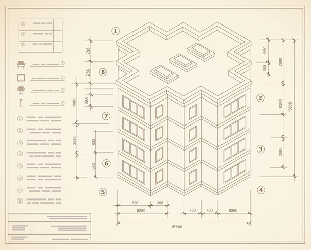 Blueprint isometric plan - Vector, Image
