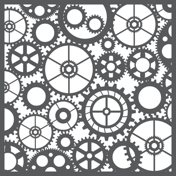 Pattern silhouette cut gears - Vector, Image