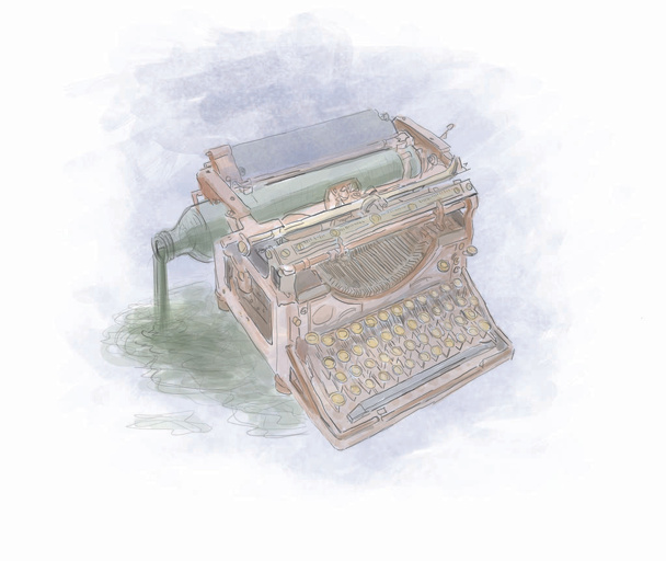 máquina de escrever beber com líquido
 - Foto, Imagem