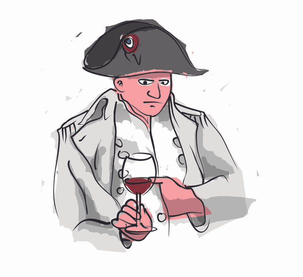 Наполеон Бонапарт пьет вино
 - Фото, изображение