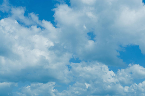 Blue sky with clouds fresh nature background - Photo, Image