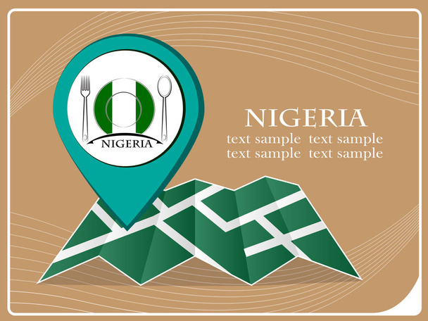 mappa con puntatore cibo Nigeria, illustrazione vettoriale
. - Vettoriali, immagini