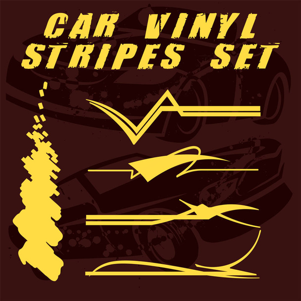 Tribal en koele stripeset auto top afdrukken op vinyl en lijm op het voertuig - Vector, afbeelding