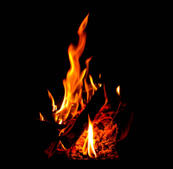Vuur in open haard - Foto, afbeelding