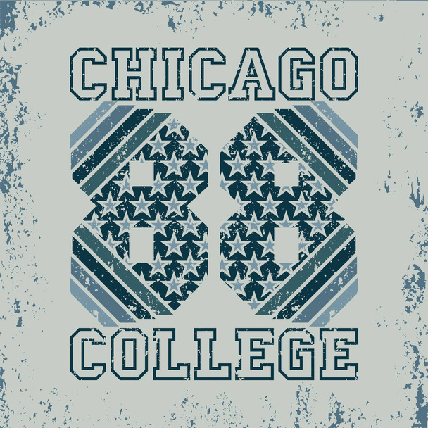 T-Shirt Chicago, Leichtathletik Typografie, Mode College, Sport de - Vektor, Bild